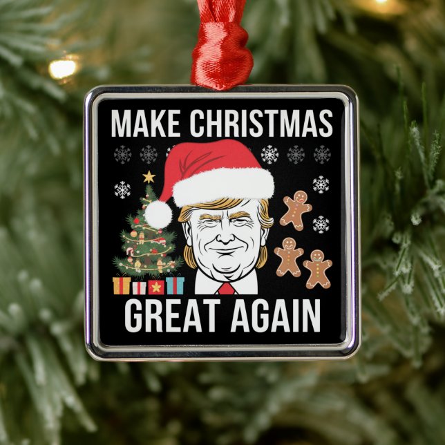 Trump 2024 Make Christmas Great Again Election Metal Ornament (Tree)