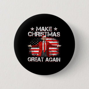 Trump 2024 Make Christmas Great Again Funny Trump 6 Cm Round Badge