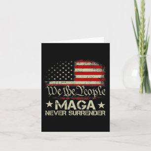 Trump 2024 Mega Never Surrender Us American Flag M Card