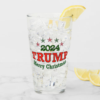 Trump 2024 Merry Christmas Glass