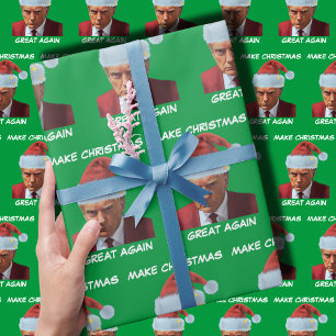 Trump 2024 Mug shot Make Christmas Great Again Wrapping Paper