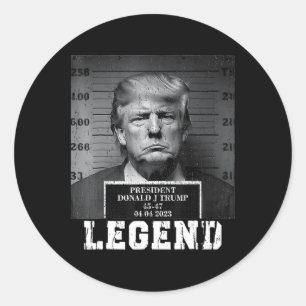 Trump 2024 Mugshot President Legend Classic Round Sticker