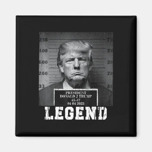 Trump 2024 Mugshot President Legend Magnet
