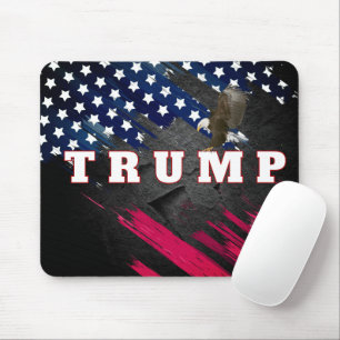 Trump 2024 on Flag with Bald Eagle  Mouse Pad