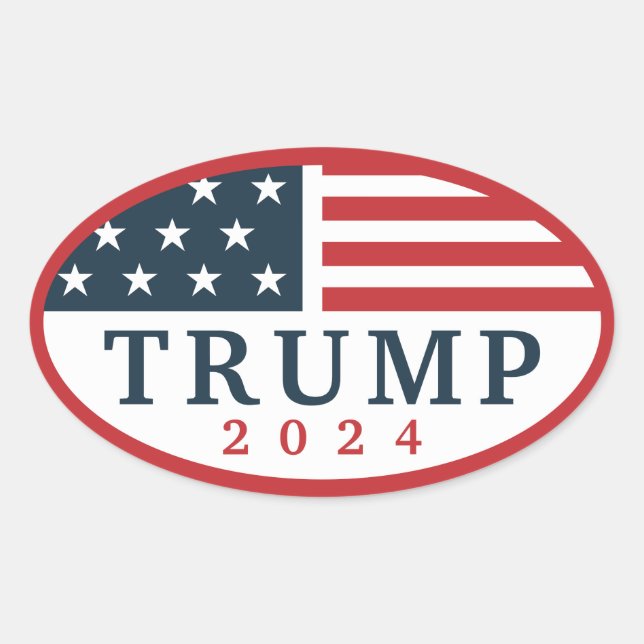 Trump 2024 oval sticker (Front)