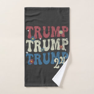 Trump 2024 Patriotic American Flag 4th Of July  Hand Towel