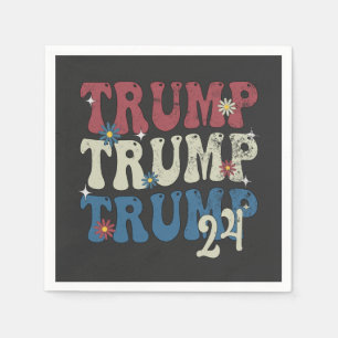 Trump 2024 Patriotic American Flag 4th Of July  Napkin