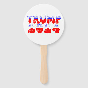 Trump 2024 Patriotic Retro Groovy Election Hand Fan