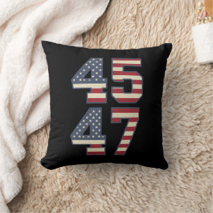 Trump 2024 President 45 47 America USA Vintage Cushion