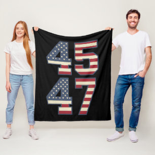 Trump 2024 President 45 47 America USA Vintage Fleece Blanket