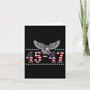 Trump 2024 President 45 And 47 American Flag Trump Card