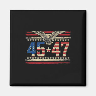 Trump 2024 President 45 And 47 American Flag Trump Magnet