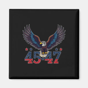 Trump 2024 President 45 And 47 American Flag Trump Magnet