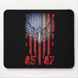 Trump 2024 President 45 And 47 American Flag Trump Mouse Pad