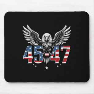 Trump 2024 President 45 And 47 American Flag Trump Mouse Pad