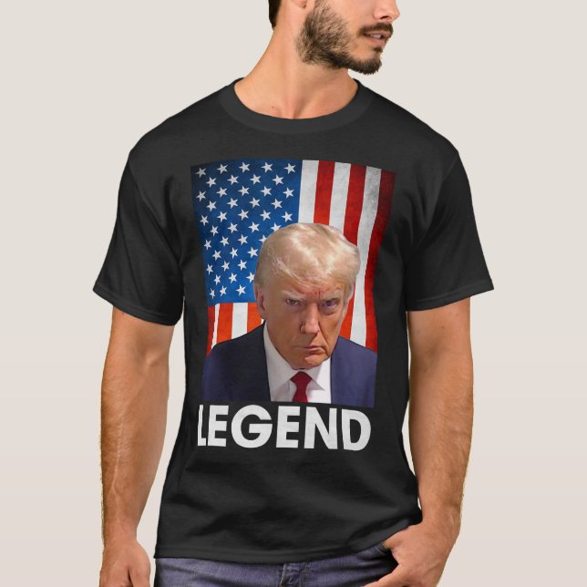 Trump 2024 President Legend American Flag  T-Shirt (Front)