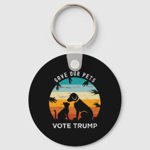 Trump 2024 President Save Our Pets Animals Dogs Ca Key Ring