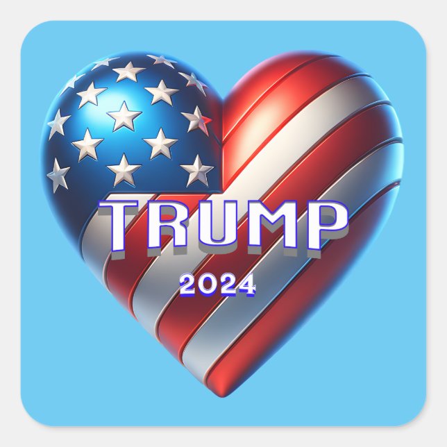 Trump 2024 Presidential Election USA Republican Square Sticker (Front)