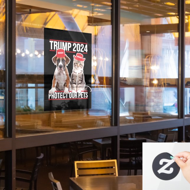 Trump 2024 Protect Our Pets Cat Dogs MAGA (Restaurant Window)