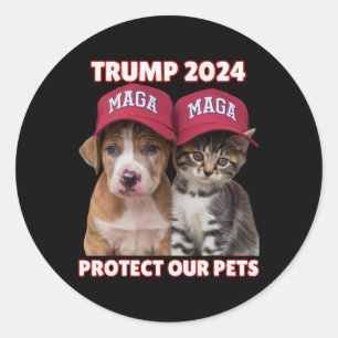 Trump 2024 Protect Our Pets Funny Eat Our Pets Cat Classic Round Sticker