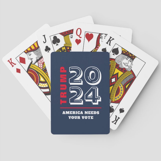 Trump 2024 Republican Conservative Election Rally Playing Cards (Back)