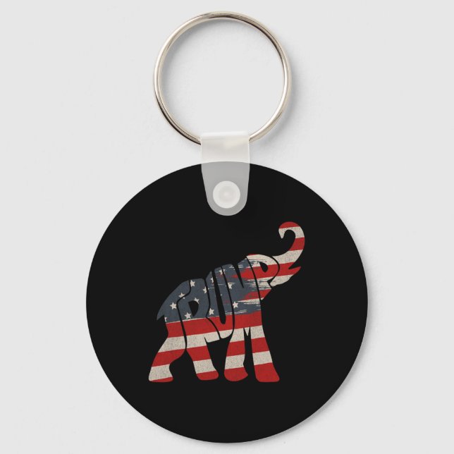 Trump 2024 Republican Elephant Trump Supporter  Key Ring (Front)