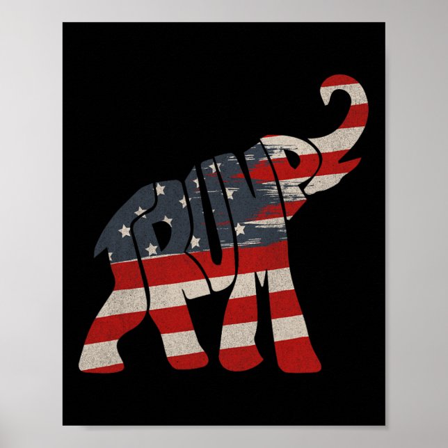 Trump 2024 Republican Elephant Trump Supporter  Poster (Front)