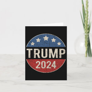 Trump 2024 Retro Campaign Button Re Elect Presiden Card