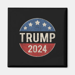 Trump 2024 Retro Campaign Button Re Elect Presiden Magnet