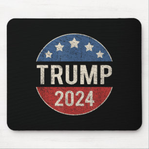 Trump 2024 Retro Campaign Button Re Elect Presiden Mouse Pad