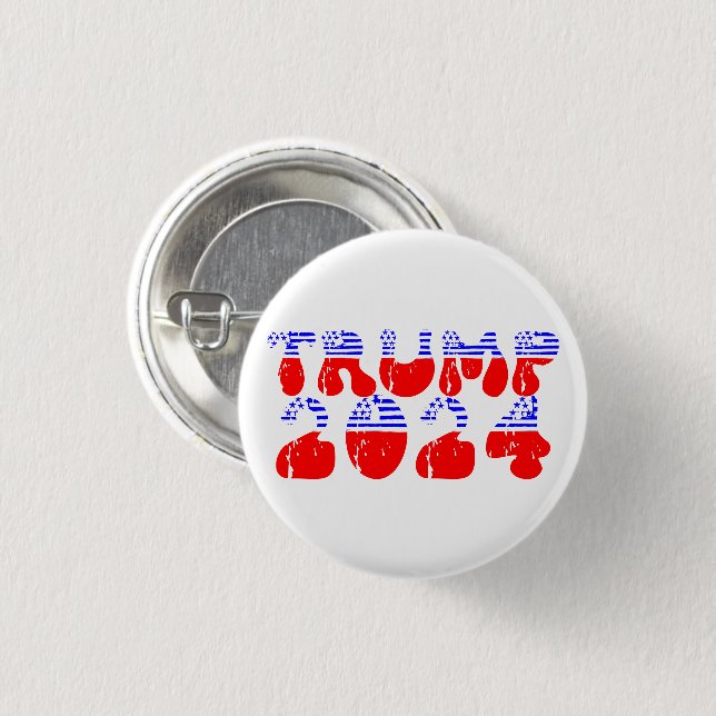 Trump 2024 Retro Groovy Patriotic 3 Cm Round Badge (Front & Back)