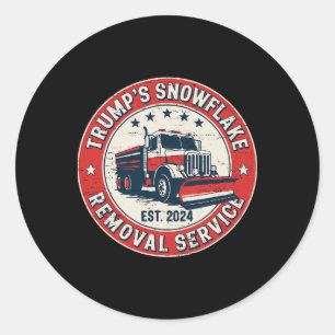 Trump 2024 Retro Trump's Snowflake Removal Service Classic Round Sticker