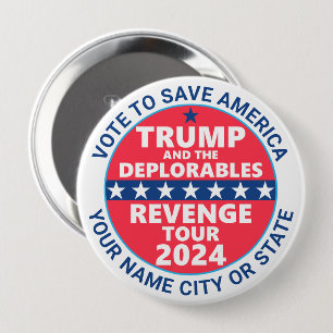 Trump 2024 Revenge Tour Deplorables Campaign 10 Cm Round Badge