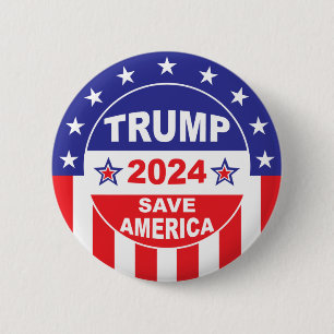 TRUMP 2024 SAVE AMERICA 6 CM ROUND BADGE