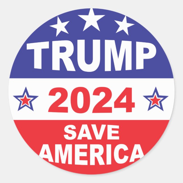 TRUMP 2024 SAVE AMERICA CLASSIC ROUND STICKER (Front)