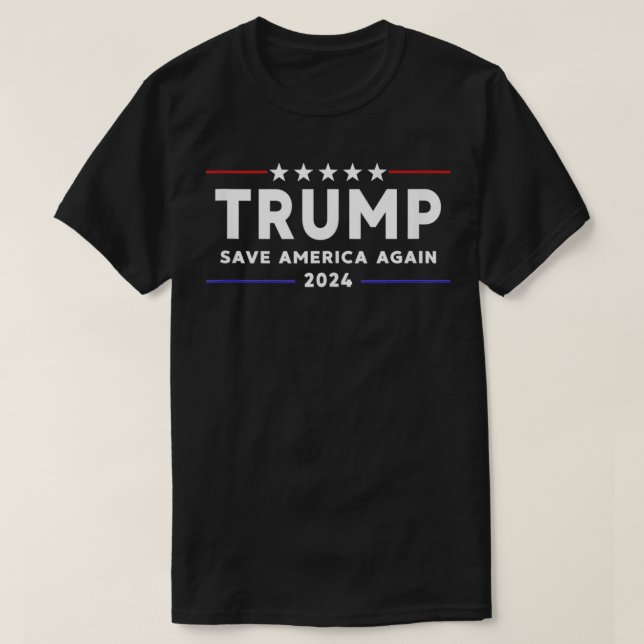 Trump 2024  Save America  Save America Again Trump T-Shirt (Design Front)