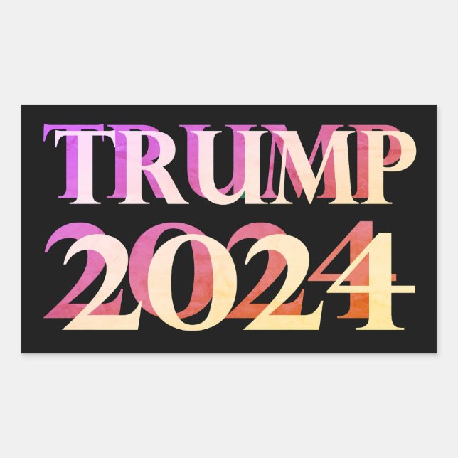 Trump 2024 shadow rectangular sticker (Front)