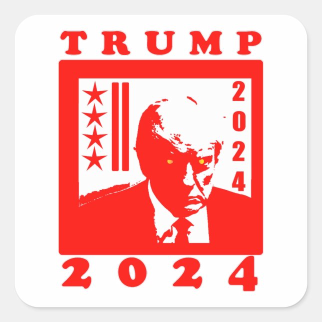 TRUMP 2024 SQUARE STICKER (Front)