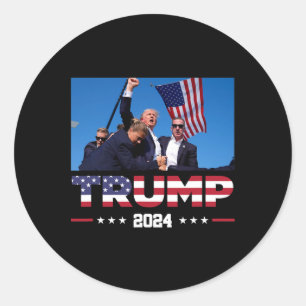 Trump 2024 Survived Shot At Election Rally Classic Round Sticker