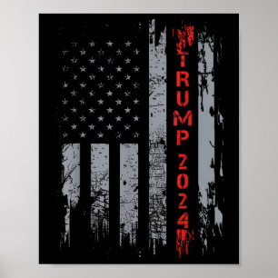 Trump 2024 Take America Back American Flag Patriot Poster