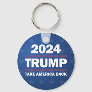 Trump 2024 Take America Back Button Key Ring