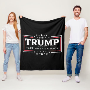 Trump 2024 Take America Back  Fleece Blanket