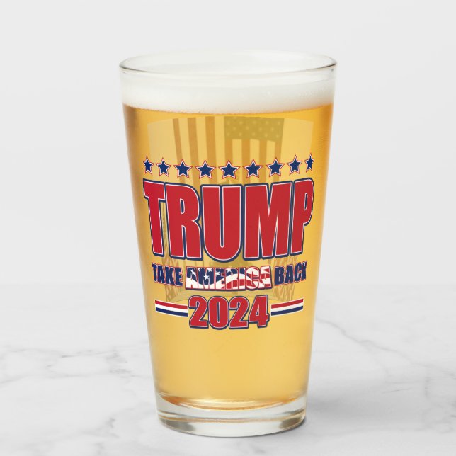Trump 2024 Take America Back Glass (Front Filled)