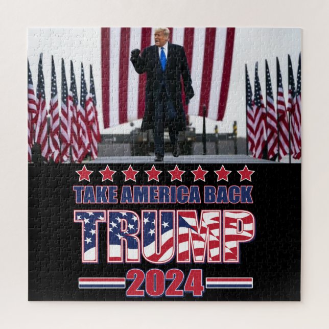 Trump 2024 Take America Back Jigsaw Puzzle (Vertical)