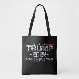 Trump 2024 Take America Back Politics Vintage Tote Bag