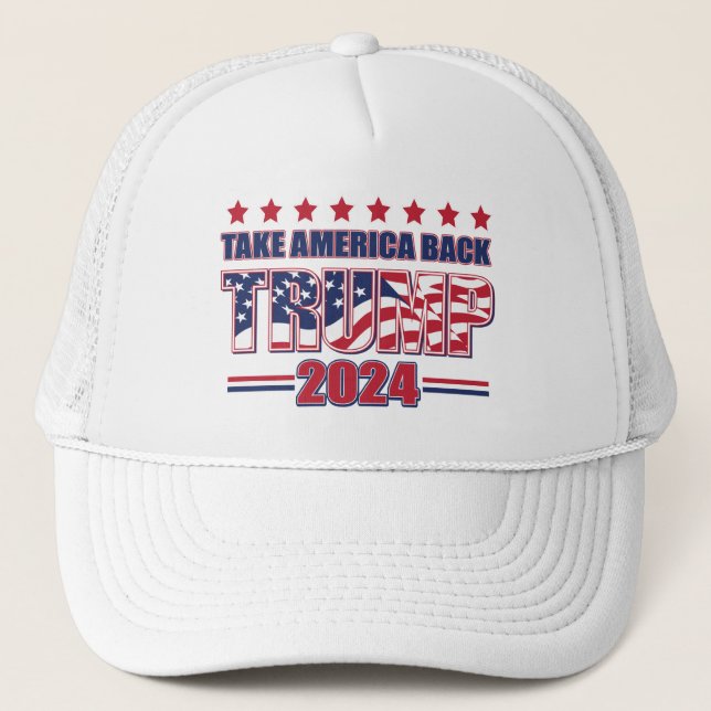 Trump 2024 Take America Back Trucker Hat (Front)
