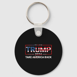 Trump 2024 Take America Back Us Flag 4th Of July Key Ring