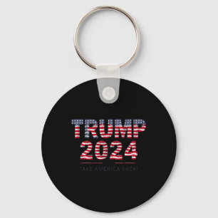 Trump 2024 Take America Back Us Flag 4th Of July  Key Ring