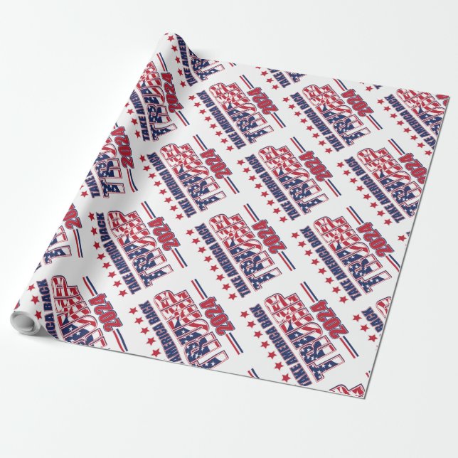 Trump 2024 Take America Back Wrapping Paper (Unrolled)