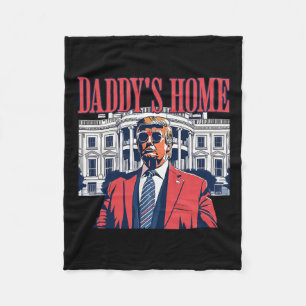Trump 2024 Take America Ck Daddy's Home Trump Fleece Blanket